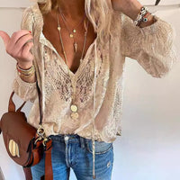 Romy Elegant Lace Blouse with V-Neck
