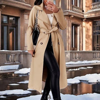 Romy Elegant Trench Coat with Belted in Khaki