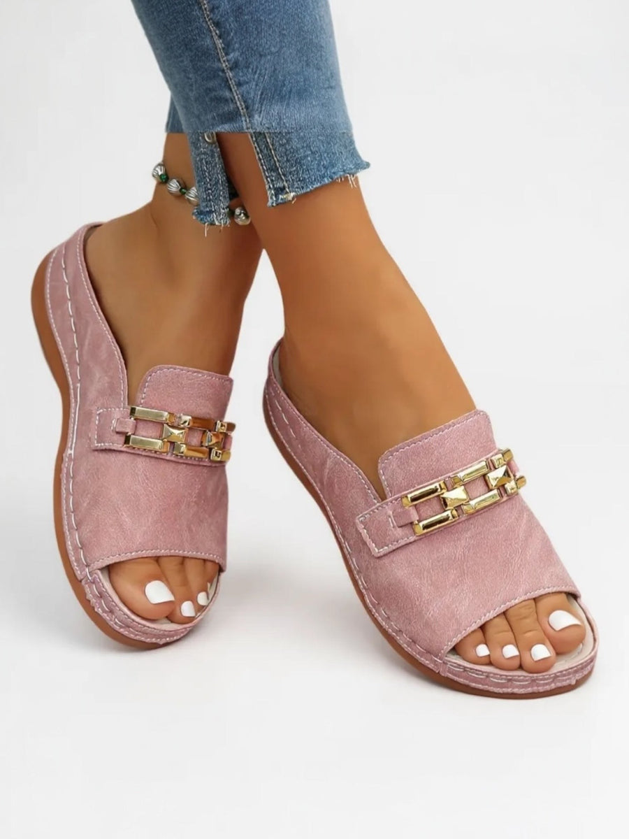 Romy Slip Sandals in Pink