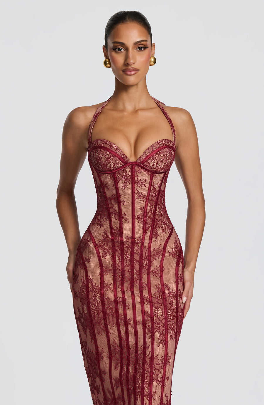 Danica Midi Dress – Burgundy