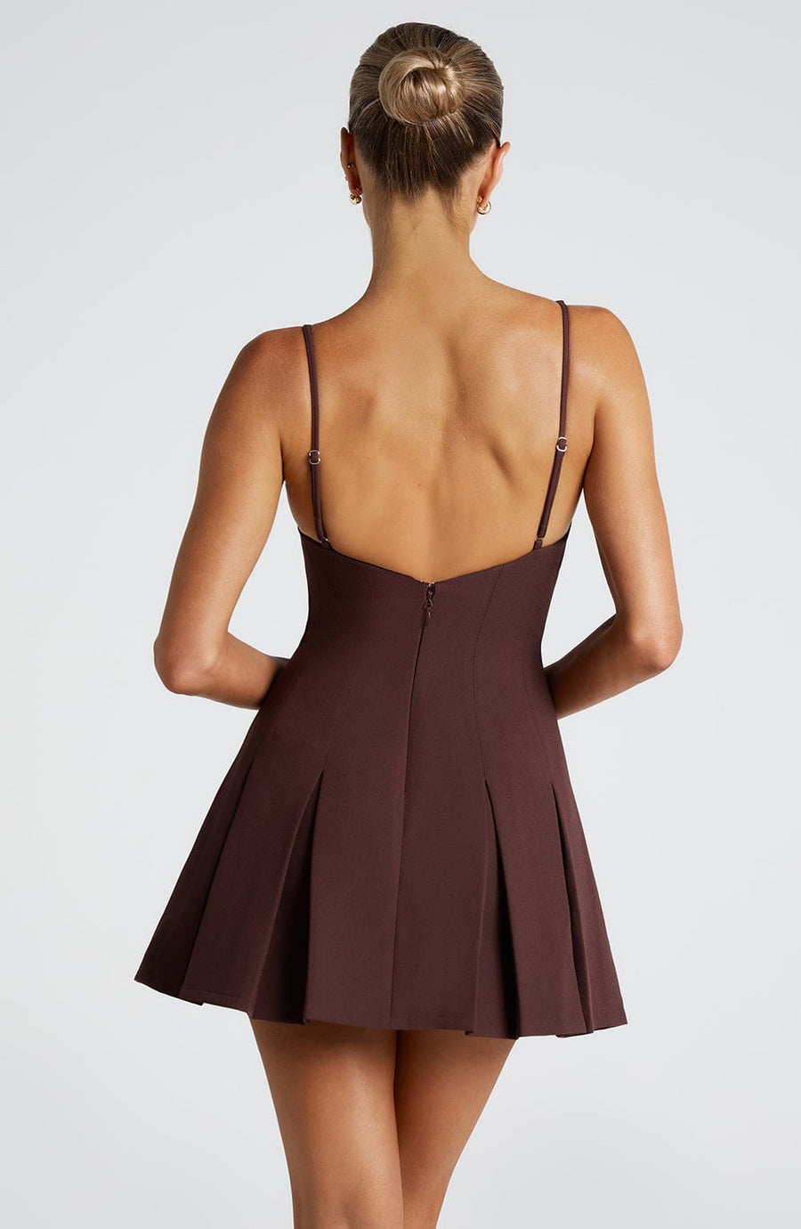 Hazel Mini Dress – Plum Brown