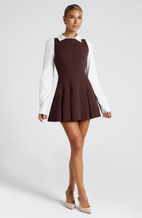 Hazel Mini Dress – Plum Brown