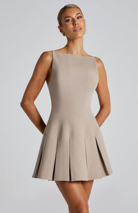 Hazel Mini Dress – Taupe