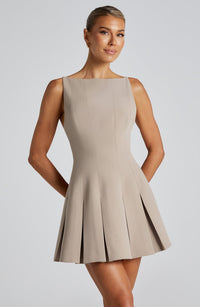 Hazel Mini Dress – Taupe