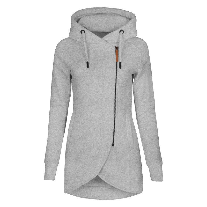 Rosa Casual Coat with Hood in Light Grey