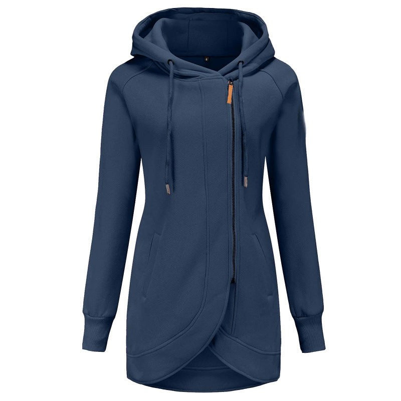 Rosa Casual Coat with Hood in Navy
