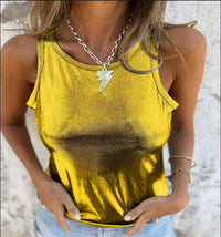 Rosa Elegant Top with Sleeveless in Silver