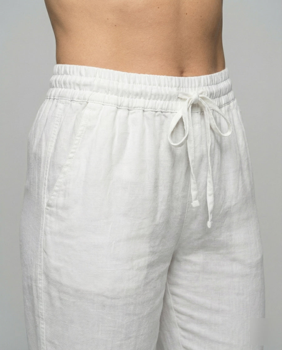 Rosa Lightweight Linen Trousers with Side Pockets and Pockets