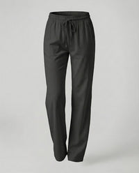 Rosa Lightweight Linen Trousers with Side Pockets and Pockets in Black