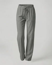 Rosa Lightweight Linen Trousers with Side Pockets and Pockets in Dark Grey
