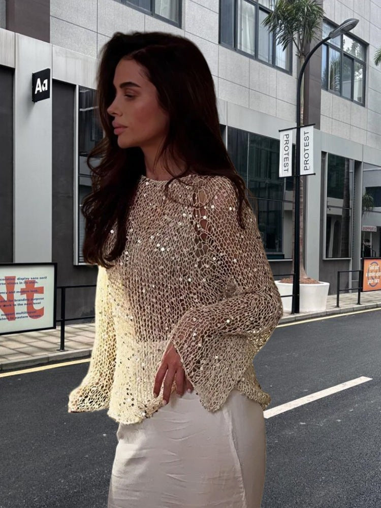 Rosalie Elegant Sweater in Champagne