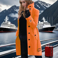 Rosalie Elegant Trench Coat with Button Front in Yellow