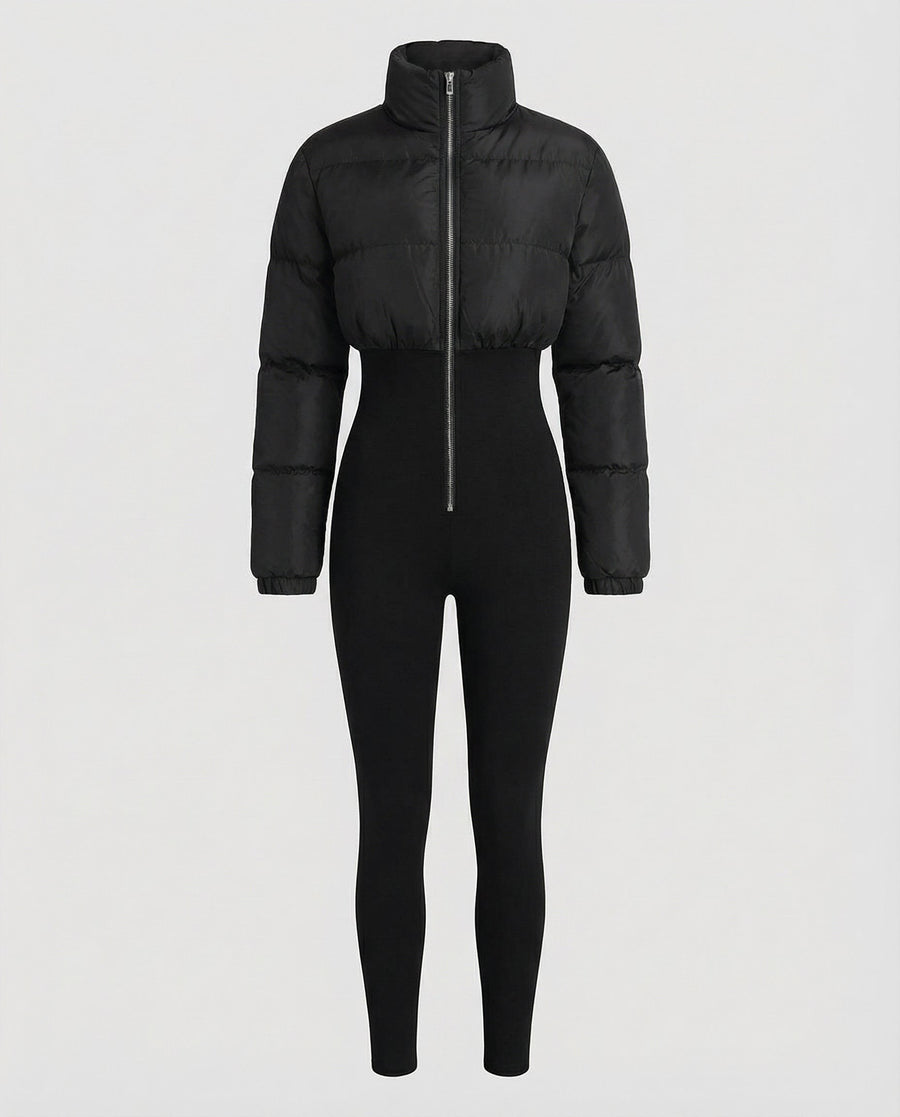 Rosalie Warm Jacket with Fitted in Schhwarz
