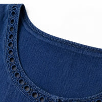Rosamund Women's Denim Midi Dress with Eyelet Trim