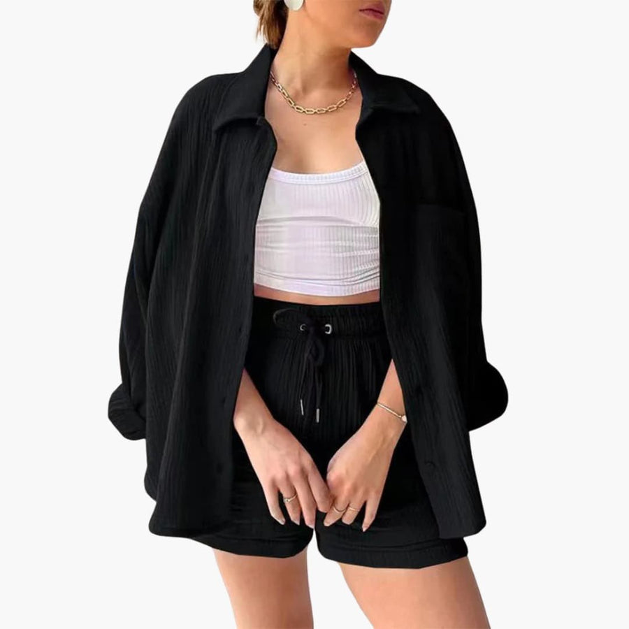 Rosa™ Chic and Casual Two-Piece Set in Black