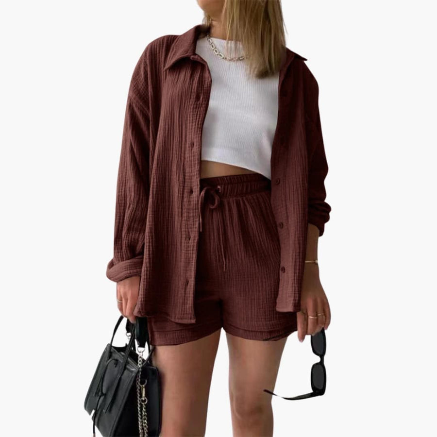 Rosa™ Chic and Casual Two-Piece Set in Brown