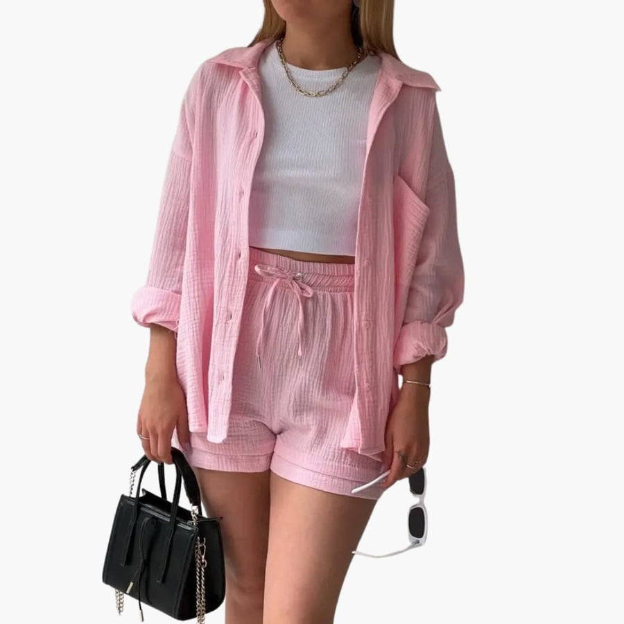 Rosa™ Chic and Casual Two-Piece Set in Pale Pink