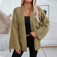 Rose Airy Knit Cardigan with Pockets