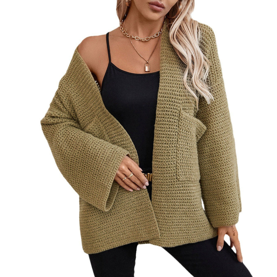 Rose Airy Knit Cardigan with Pockets