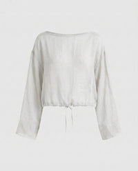 Rose Casual Linen Top in White