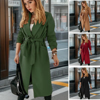 Rose Elegant Trench Coat with Pockets and Belted