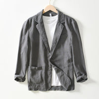 Rose Linen Blazer in Grey