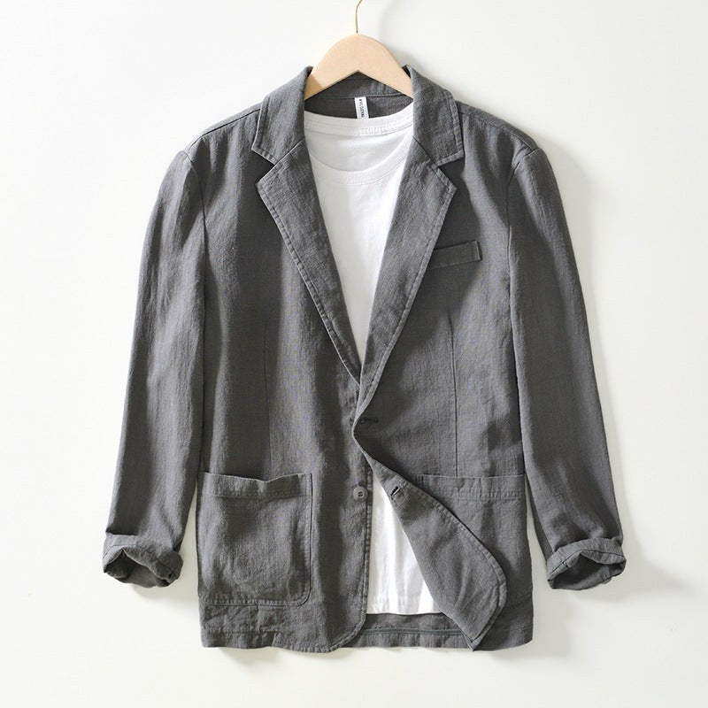Rose Linen Blazer in Grey