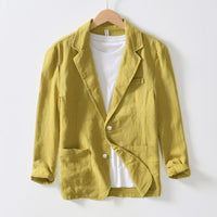 Rose Linen Blazer in Yellow