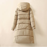 Rose Warm Jacket with Pockets and Hood in Khaki
