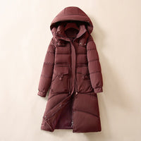 Rose Warm Jacket with Pockets and Hood in White