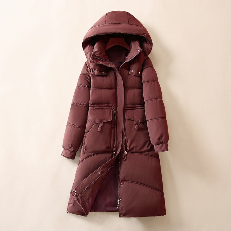 Rose Warm Jacket with Pockets and Hood in White