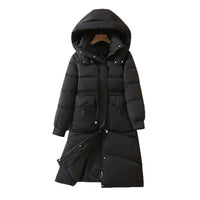 Rose Warm Jacket with Pockets and Hood in White