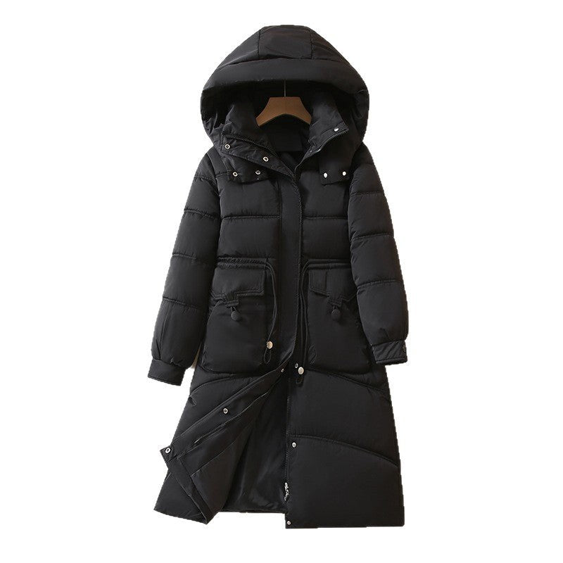 Rose Warm Jacket with Pockets and Hood in White