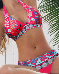 Rosie™ Bikini with Floral and Geometric Design in Pink