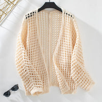 Rowan Airy Knit Cardigan in Apricot