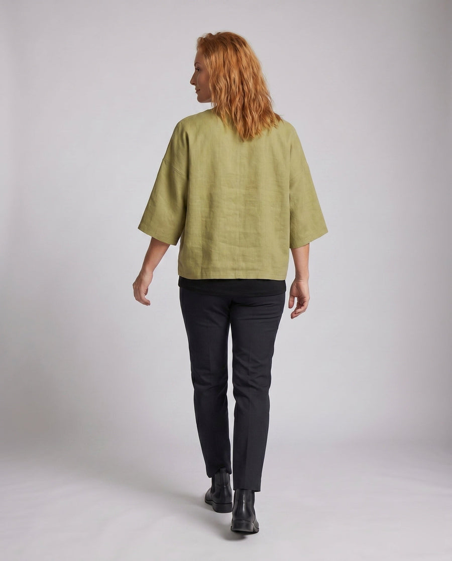Rowan Casual Linen Top with V-Neck