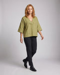 Rowan Casual Linen Top with V-Neck