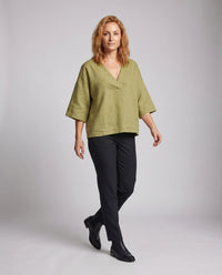 Rowan Casual Linen Top with V-Neck
