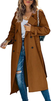 Rowan Elegant Trench Coat in Brown