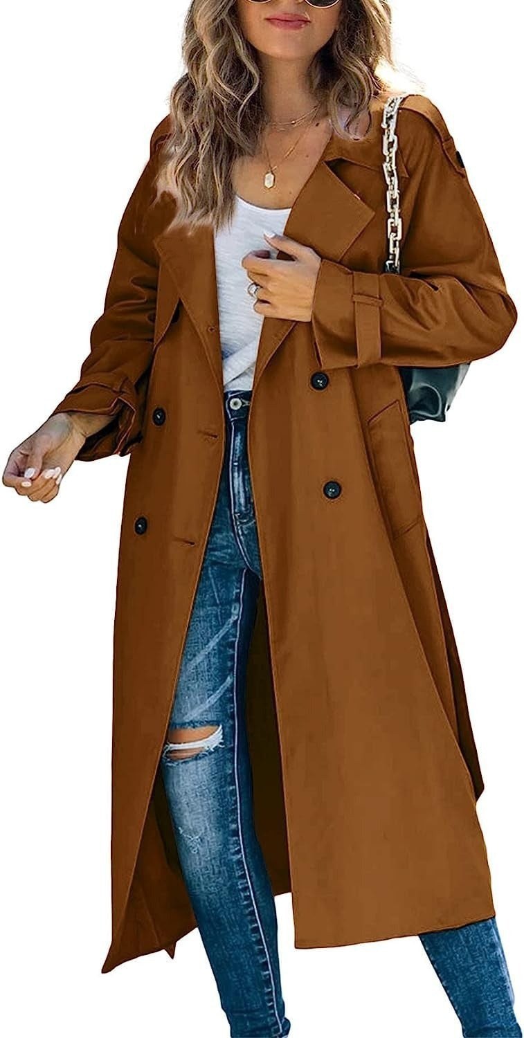 Rowan Elegant Trench Coat in Brown