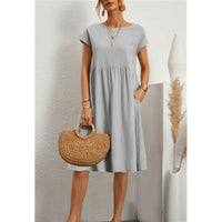 Rowan Linen Dress in Grey