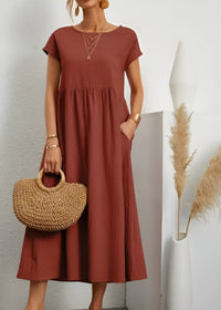 Rowan Linen Dress in Orange