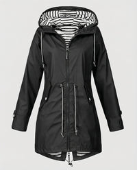 Roxane Coat with Hood in Black