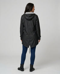 Roxane Coat with Hood in Black