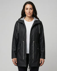 Roxane Coat with Hood in Black
