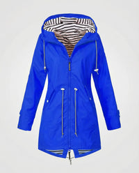 Roxane Coat with Hood in Blue
