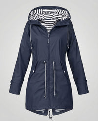 Roxane Coat with Hood in Navy