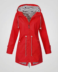 Roxane Coat with Hood in Red