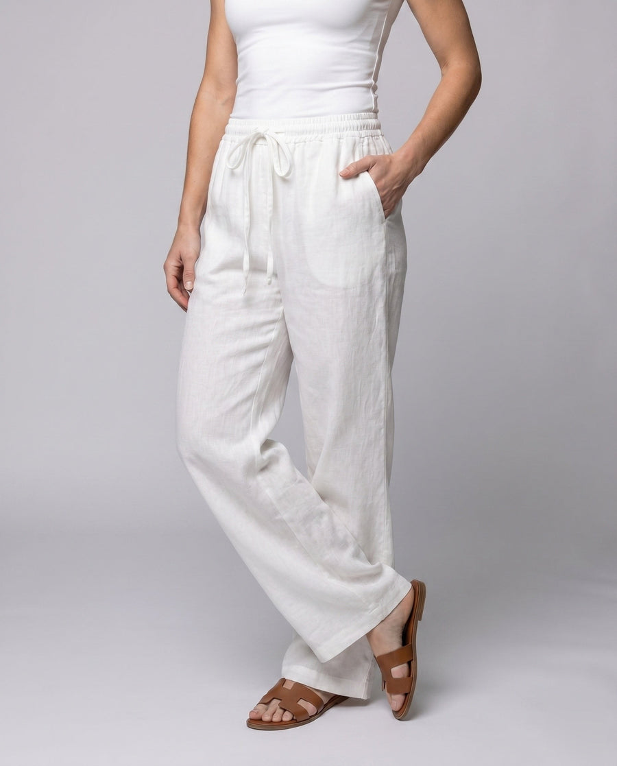 Roxane Linen Trousers with Elastic Waist