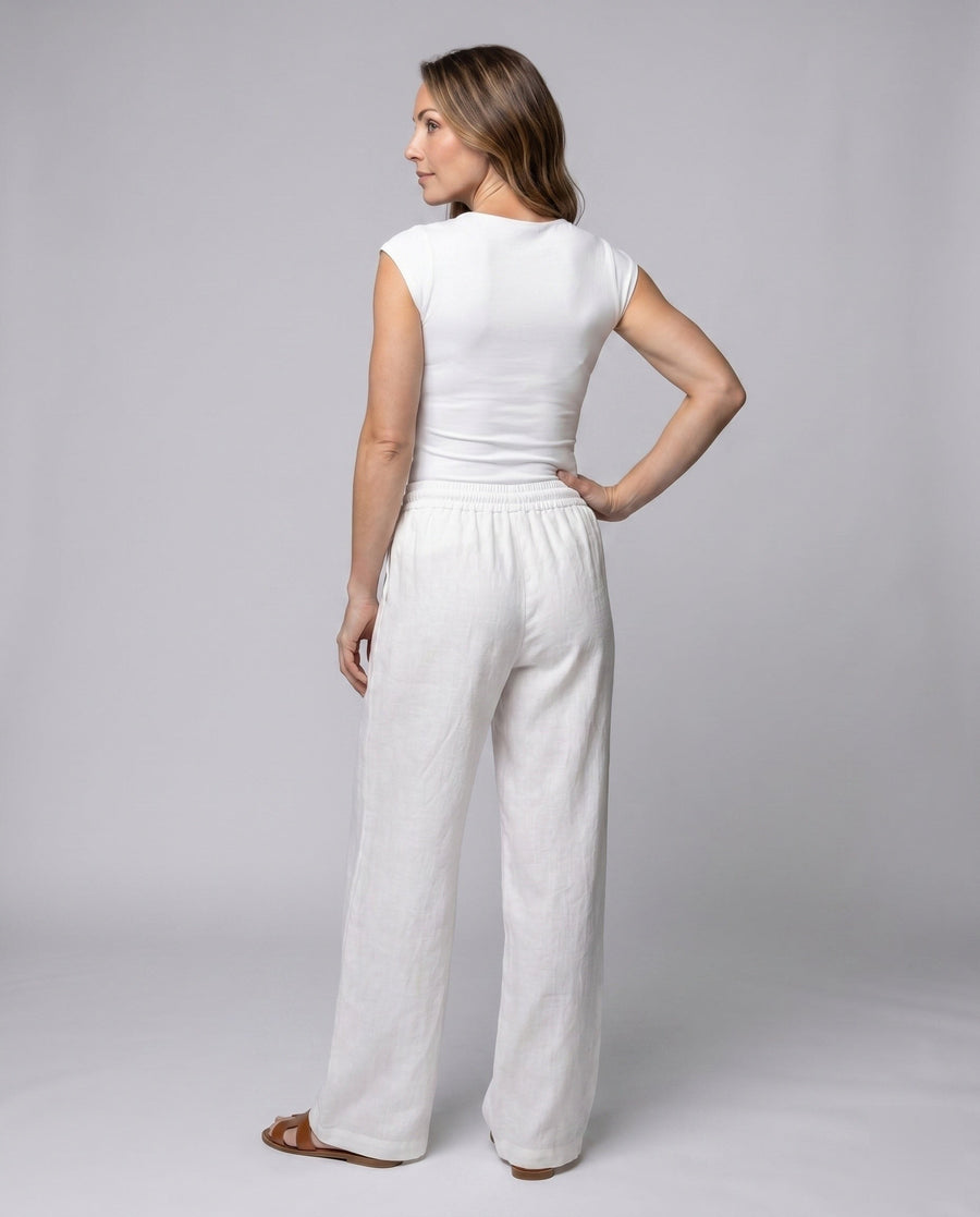 Roxane Linen Trousers with Elastic Waist